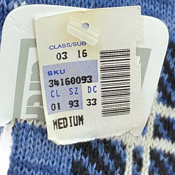 Vintage Womens Sweater Medium Cotton Blue Black Cottagecore NWT Babette Partners - Picture 8 of 11